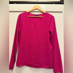 2 Express Long Sleeve Blouses, Fushia and Black